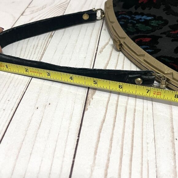 Vintage 1960’s Kadin Velvet Brocade Handbag Gold Tone Hardware - Picture 12 of 13